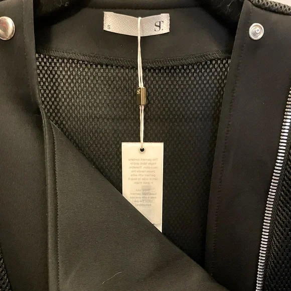 Black motorcycle jacket dress with mesh back. ST size small - Picture 3 of 3